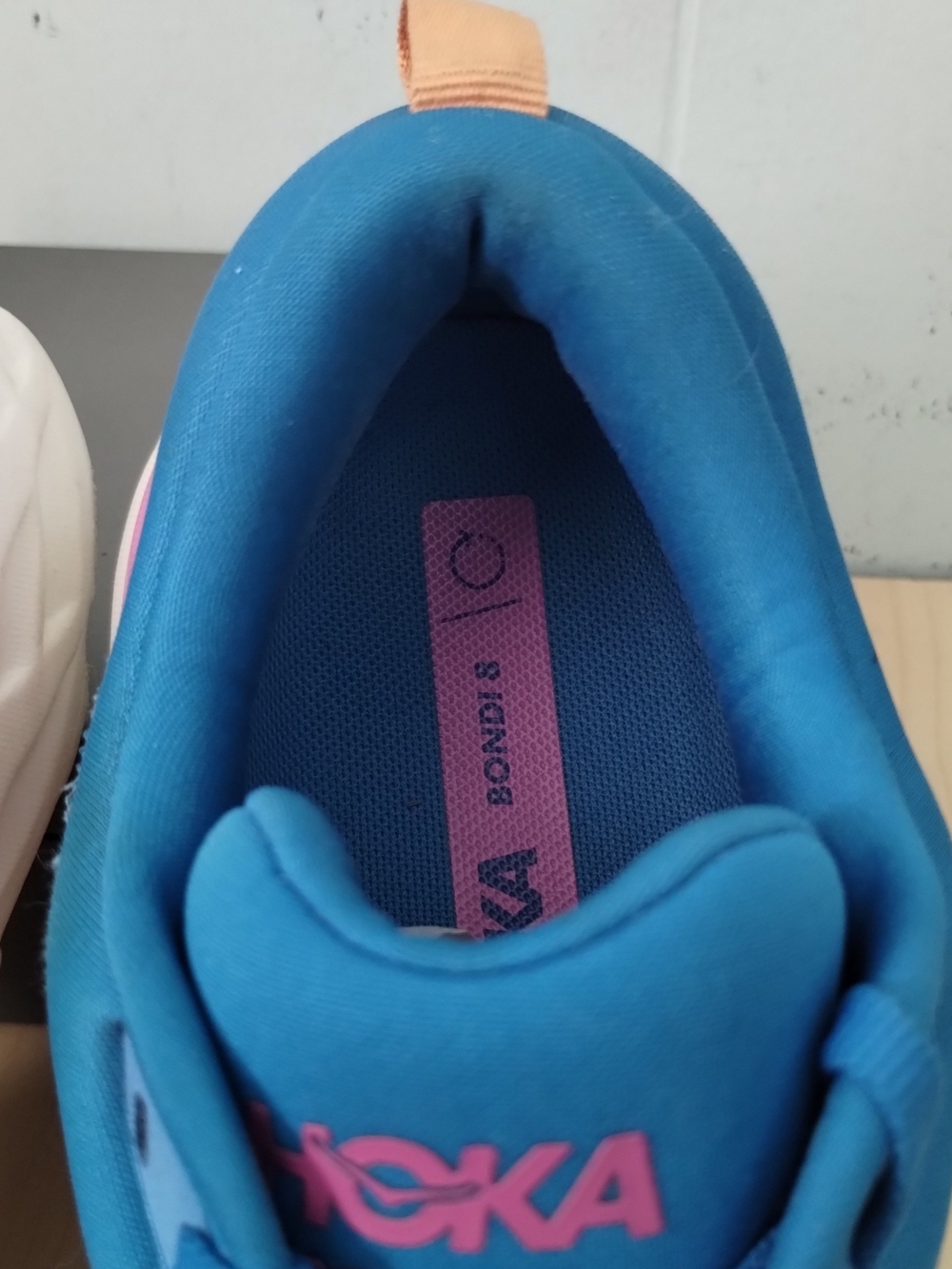 HOKA Bondi 8 Women’s Blue and Pink Running Shoes - Picture 6 of 12